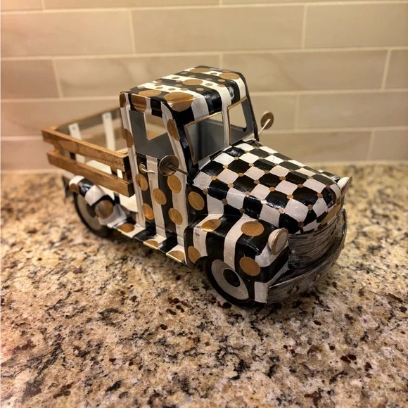 Checkered Black and White Decorative Truck